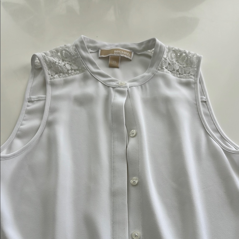 Michael Kors White Sleeveless Top